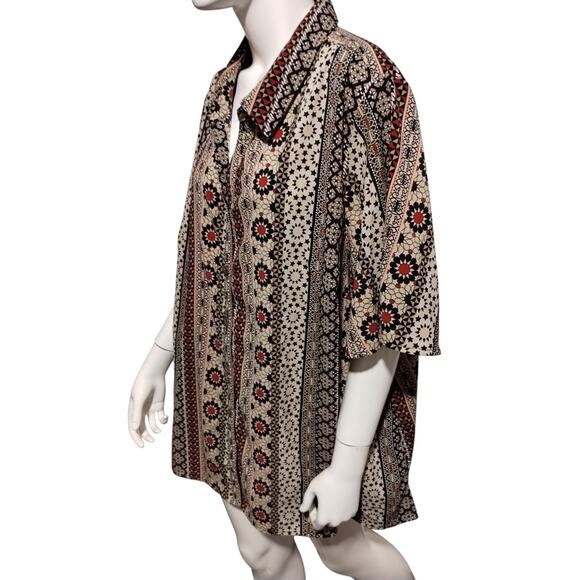 Catherines Women's Size 2X Geometric Southwestern Aztec Button Up Casual Top - Picture 6 of 9